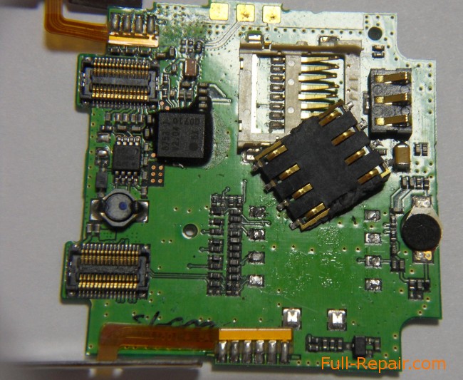 Разъём SIM-карты отпаян Разъём SIM-карты отпаян